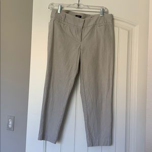 Stripped linen capris